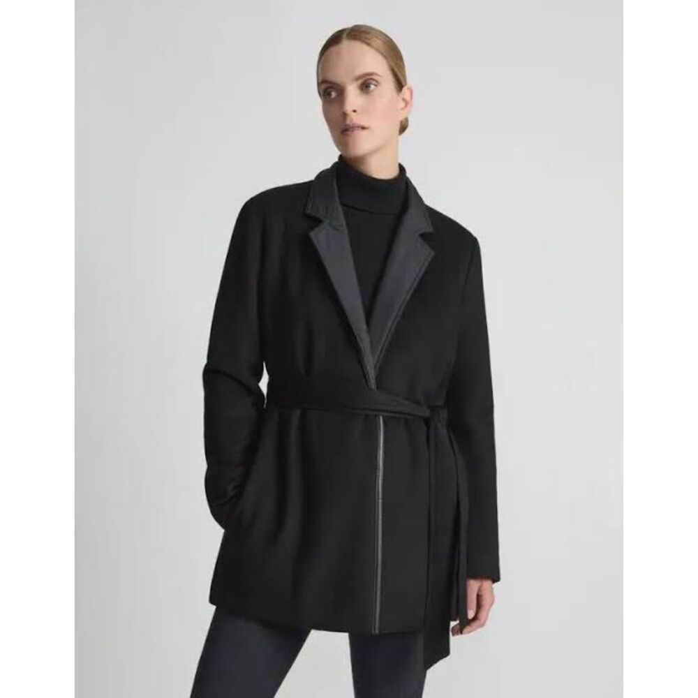 Lafayette 148 Reversible Puffer Coat Camel Hair & Tech Black 2X Excellent - Picture 10 of 13